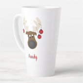 クリスマストナデアディアパーソナライズされた17oz カフェラテマグ (左アングル)