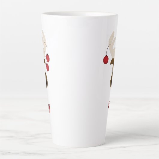 クリスマストナデアディアパーソナライズされた17oz カフェラテマグ (正面)