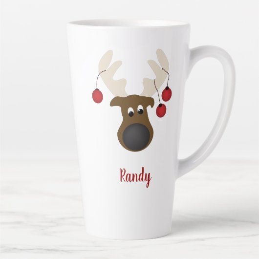 クリスマストナデアディアパーソナライズされた17oz カフェラテマグ (右)