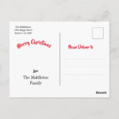 クリスマストナディアおもしろいホリデーパーソナル ポストカード (裏面)