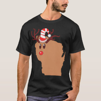 クリスマストナディアウィスコンシントナディヘッド〔雄ジカの〕枝角 Tシャツ
