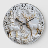 クリスマストナディアウィンター魔法 ラージ壁時計 (正面)