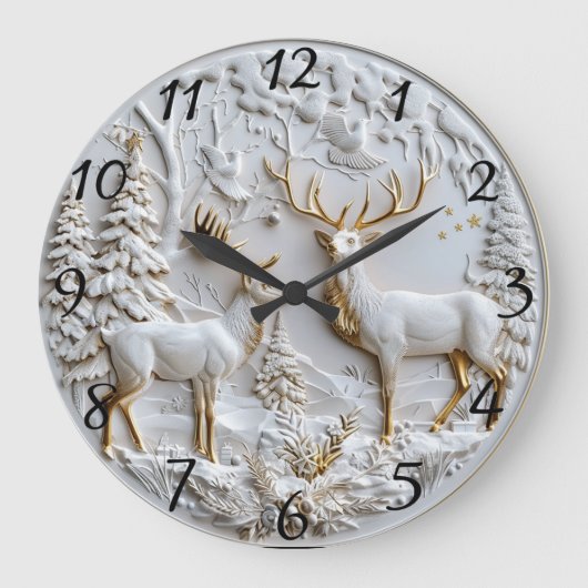 クリスマストナディアウィンター魔法 ラージ壁時計 (正面)