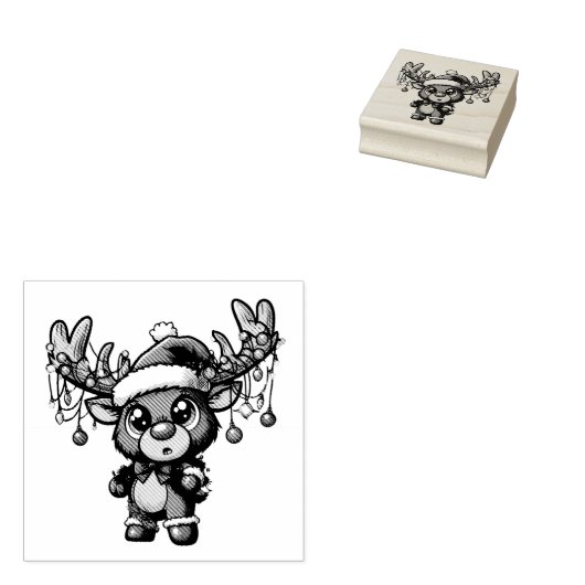 クリスマストナディアウッドアートスタンプ ラバースタンプ (押印)