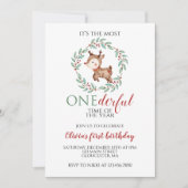 クリスマストナディアオンダーフルファースト誕生日 招待状 (正面)