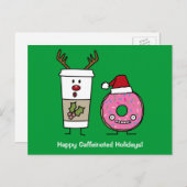 クリスマストナディアコーヒーとサンタドーナツ シーズンポストカード (正面/裏面)