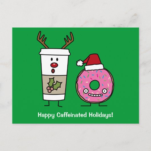 クリスマストナディアコーヒーとサンタドーナツ シーズンポストカード (正面)