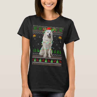 クリスマストナディアサンタハッ素晴らしピレネー犬の醜いCh Tシャツ
