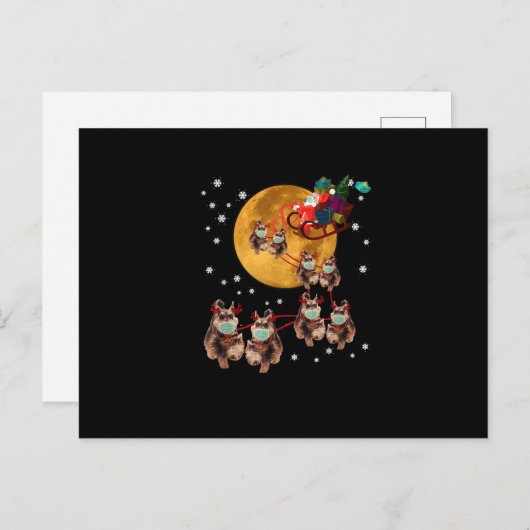 クリスマストナディアシュナウザードッグスレイおもしろいクリスマス 案内ポストカード (正面/裏面)