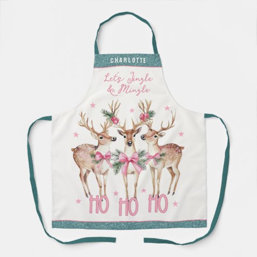 クリスマストナディアジングルパーソナライズされたング エプロン (正面)