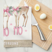 クリスマストナディアジングルパーソナライズされたング キッチンタオル (四つ折り)