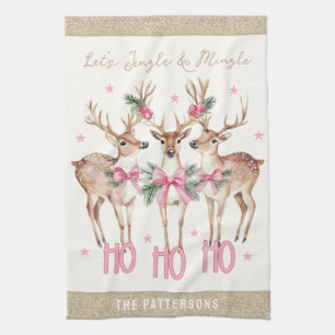 クリスマストナディアジングルパーソナライズされたング キッチンタオル