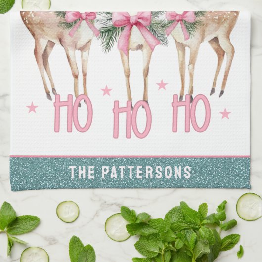 クリスマストナディアジングルパーソナライズされたング キッチンタオル (折り畳み)