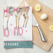 クリスマストナディアジングルパーソナライズされたング キッチンタオル (四つ折り)