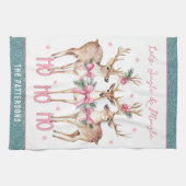 クリスマストナディアジングルパーソナライズされたング キッチンタオル (横)