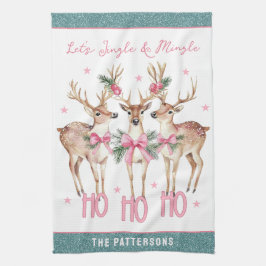 クリスマストナディアジングルパーソナライズされたング キッチンタオル