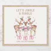 クリスマストナディアジングルパーソナライズされたング スパークリングワインラベル (シングルラベル)