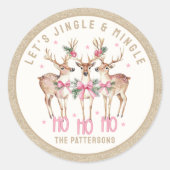 クリスマストナディアジングルパーソナライズされたング ラウンドシール (正面)