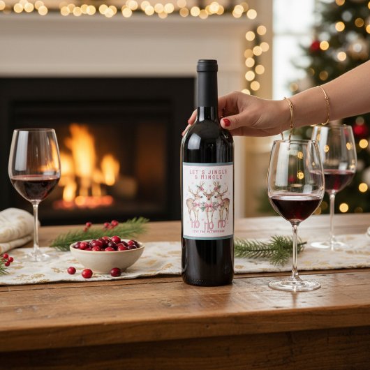 クリスマストナディアジングルパーソナライズされたング ワインラベル