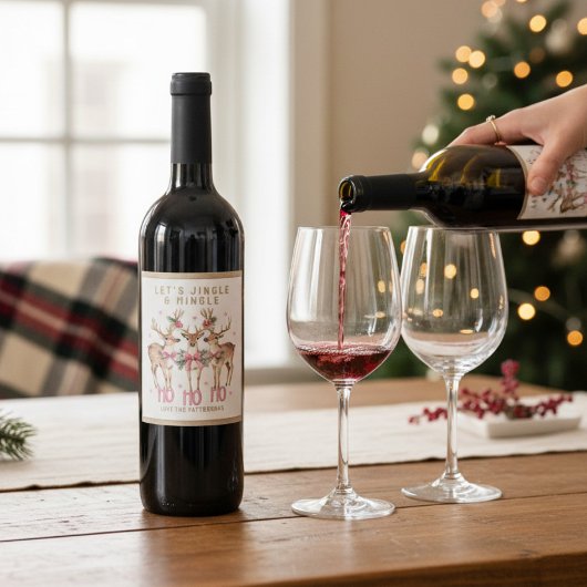 クリスマストナディアジングルパーソナライズされたング ワインラベル