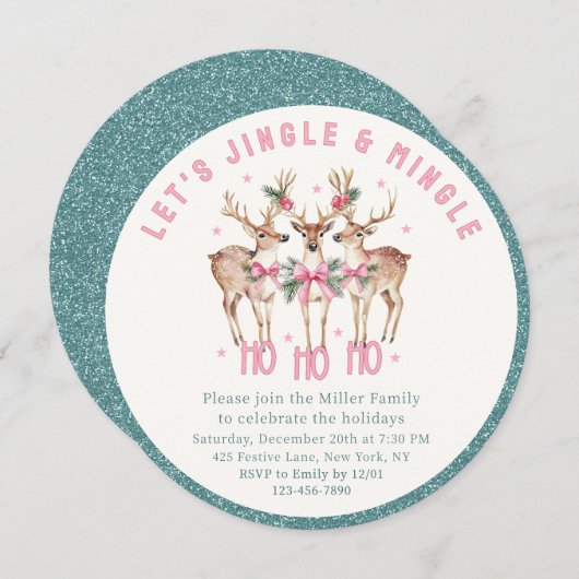 クリスマストナディアジングル&ミングルフェスティバルパーティー 招待状 (正面/裏面)