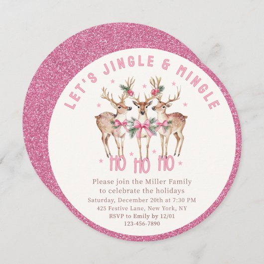 クリスマストナディアジングル&ミングルフェスティバルパーティー 招待状 (正面/裏面)