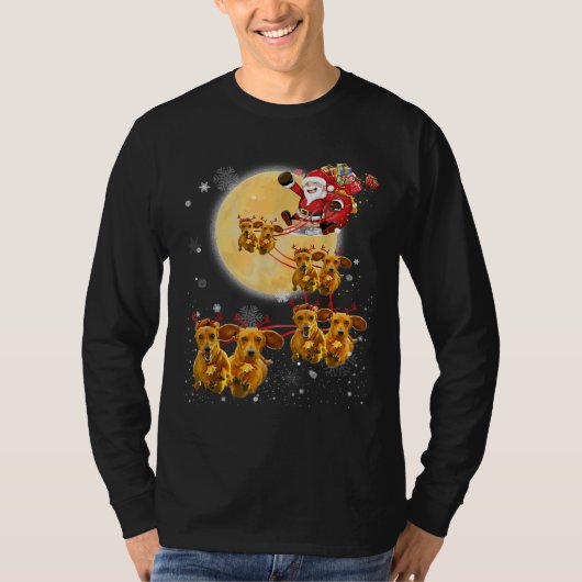 クリスマストナディアダシュント犬のクリおもしろいスマス Tシャツ (正面)