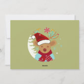 クリスマストナディアツリー雪ヴィンテージグリーンレッド シーズンカード (裏面)