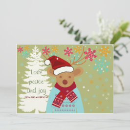 クリスマストナディアツリー雪ヴィンテージグリーンレッド シーズンカード