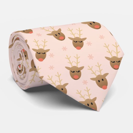 クリスマストナディアパターンピーチ金ゴールド ネクタイ (ロール)