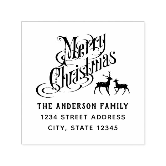 クリスマストナディアファミリー名差出人住所 セルフインキングスタンプ (デザイン)