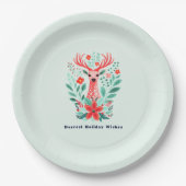 クリスマストナディアフローラミントホリデー紙プレート ペーパープレート (正面)