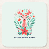 クリスマストナディアフローラミントホリデー スクエアペーパーコースター (正面)