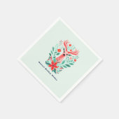 クリスマストナディアフローラミントホリデー スタンダードカクテルナプキン (角)