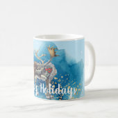 クリスマストナディアブルースプラッシュ コーヒーマグカップ (正面右)
