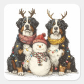 クリスマストナディアベルネーズマウンテンドッグ スクエアシール (正面)