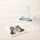 クリスマストナディアベルネーズマウンテンドッグ スクエアペーパーコースター (インサイチュ)