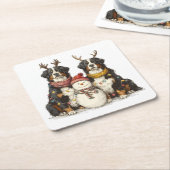 クリスマストナディアベルネーズマウンテンドッグ スクエアペーパーコースター (アングル)