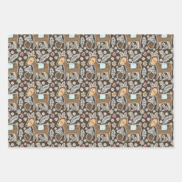 クリスマストナディアホリデーパターン ラッピングペーパーシート