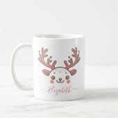 クリスマストナディアホーン顔名前をカスタムする コーヒーマグカップ (左)