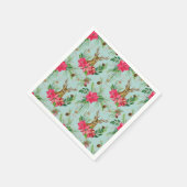 クリスマストナディアポインセティアパターン紙 スタンダードカクテルナプキン (角)