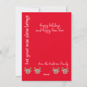 クリスマストナディアルドルフおもしろいかわいい赤 シーズンカード (裏面)