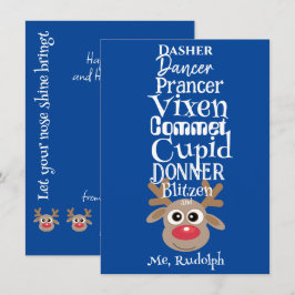 クリスマストナディアルドルフおもしろいキュートブルー シーズンカード