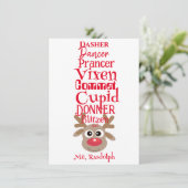 クリスマストナディアルドルフおもしろいキュートホワイト シーズンカード (スタンド正面)