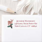 クリスマストナディアレッドウィンターウェディングパーティー ラベル (インサイチュ)