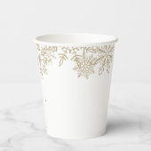 クリスマストナディア誕生日金ゴールド雪片 紙コップ (裏面)