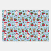 クリスマストナディア雪だるまサンタラッピング紙 ラッピングペーパーシート (正面)