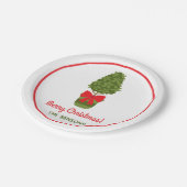 クリスマストピアリーパーソナライズされたパーティープレート ペーパープレート (アングル)