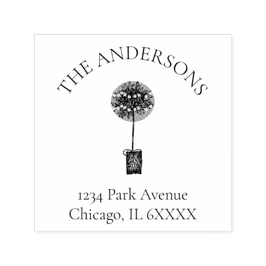 クリスマストピアリーファミリーネーム差出人住所 セルフインキングスタンプ (デザイン)