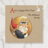 クリスマストミットと甘い小さなルシアの女の子CC1185 フェイバータグ (裏面)